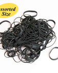2 Oz./ 56.70 g Assorted Sizes Black Color Rubber Bands