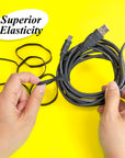2 Oz./ 56.70 g Assorted Sizes Black Color Rubber Bands