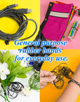 2 Oz./ 56.70 g Assorted Sizes Black Color Rubber Bands