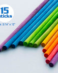 Wooden Dowel Round Multi-Colored 3/16" x 12" (15/Bag)