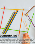 Wooden Dowel Round Multi-Colored 3/16" x 12" (15/Bag)