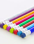 Wood Pencil w/ Eraser Metallic Laser Foil (8/Pack)