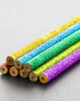 Wood Pencil w/ Eraser Metallic Glitter (8/Pack)
