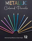 12 Metallic Colored Pencils