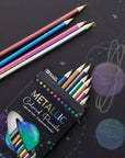 12 Metallic Colored Pencils