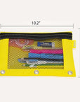 Pencil Pouch 3-Ring Bright Color w/ Mesh Window