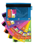 Pencil Pouch 3-Ring Bright Color w/ Mesh Window