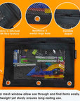 Pencil Pouch 3-Ring Black Color w/ Mesh Window