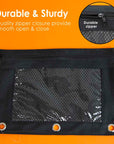 Pencil Pouch 3-Ring Black Color w/ Mesh Window