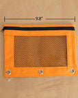 Pencil Pouch 3-Ring Retro Pastel Color w/ Mesh Window