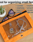 Pencil Pouch 3-Ring Retro Pastel Color w/ Mesh Window