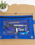 Pencil Pouch 3-Ring Bright Color w/ Clear Window