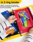 Pencil Pouch 3-Ring Bright Color w/ Clear Window