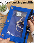 Pencil Pouch 3-Ring Bright Color w/ Clear Window