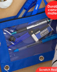 Pencil Pouch 3-Ring Bright Color w/ Clear Window