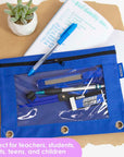 Pencil Pouch 3-Ring Bright Color w/ Clear Window