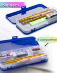 Pencil Case 8" Double Deck Organizer Box