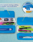 Pencil Case 8" Bright Color Double Deck Organizer Box