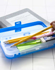 Pencil Case 8" Bright Color Double Deck Organizer Box