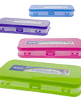 Pencil Case 8" Bright Color Double Deck Organizer Box