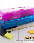Pencil Case Multipurpose Utility Box Ruler Length - Bright Color