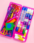 Pencil Case Multipurpose Utility Box Ruler Length - Bright Color