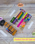 Pencil Case Multipurpose Utility Box Ruler Length - Clear