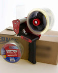 Packaging Tape Dispenser w/ (2) 1.88" X 54.6 Yards Super Clear Tape