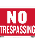 12" X 16" No Trespassing Sign