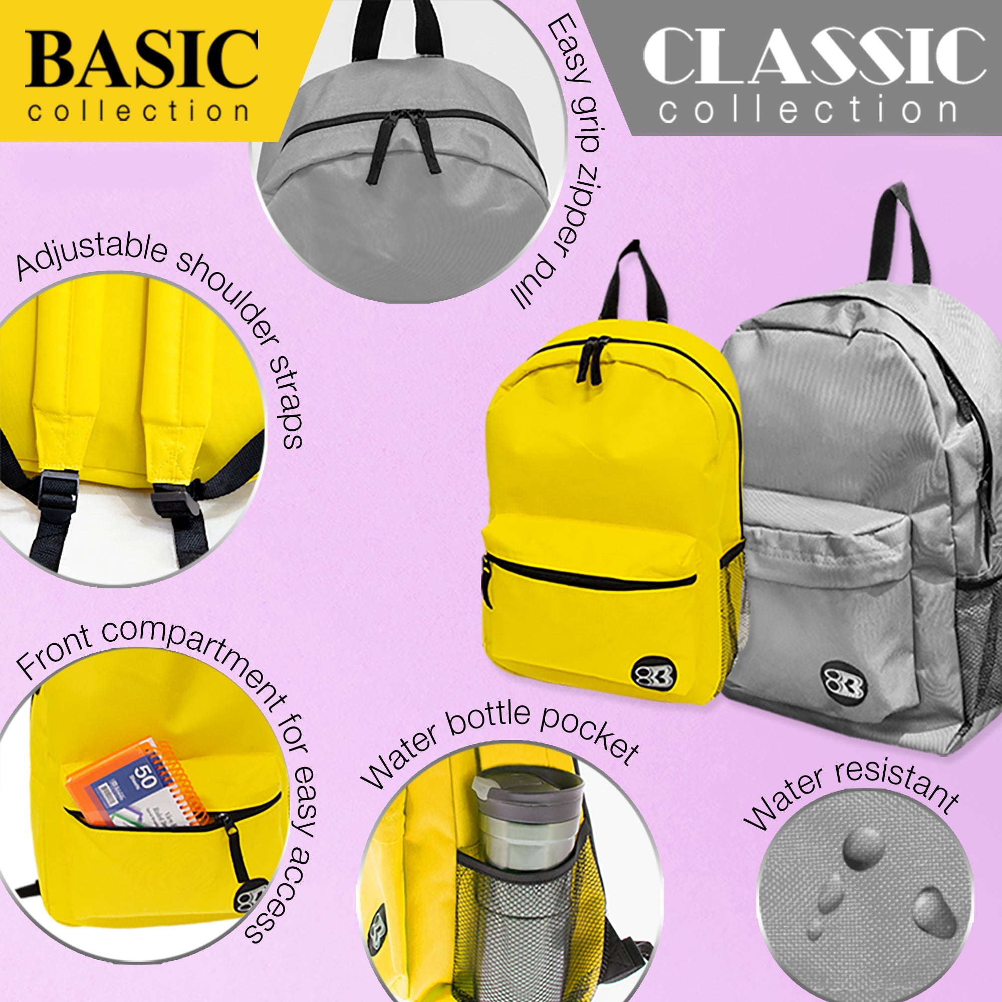 Basic 16&quot; Mustard Basic Backpack