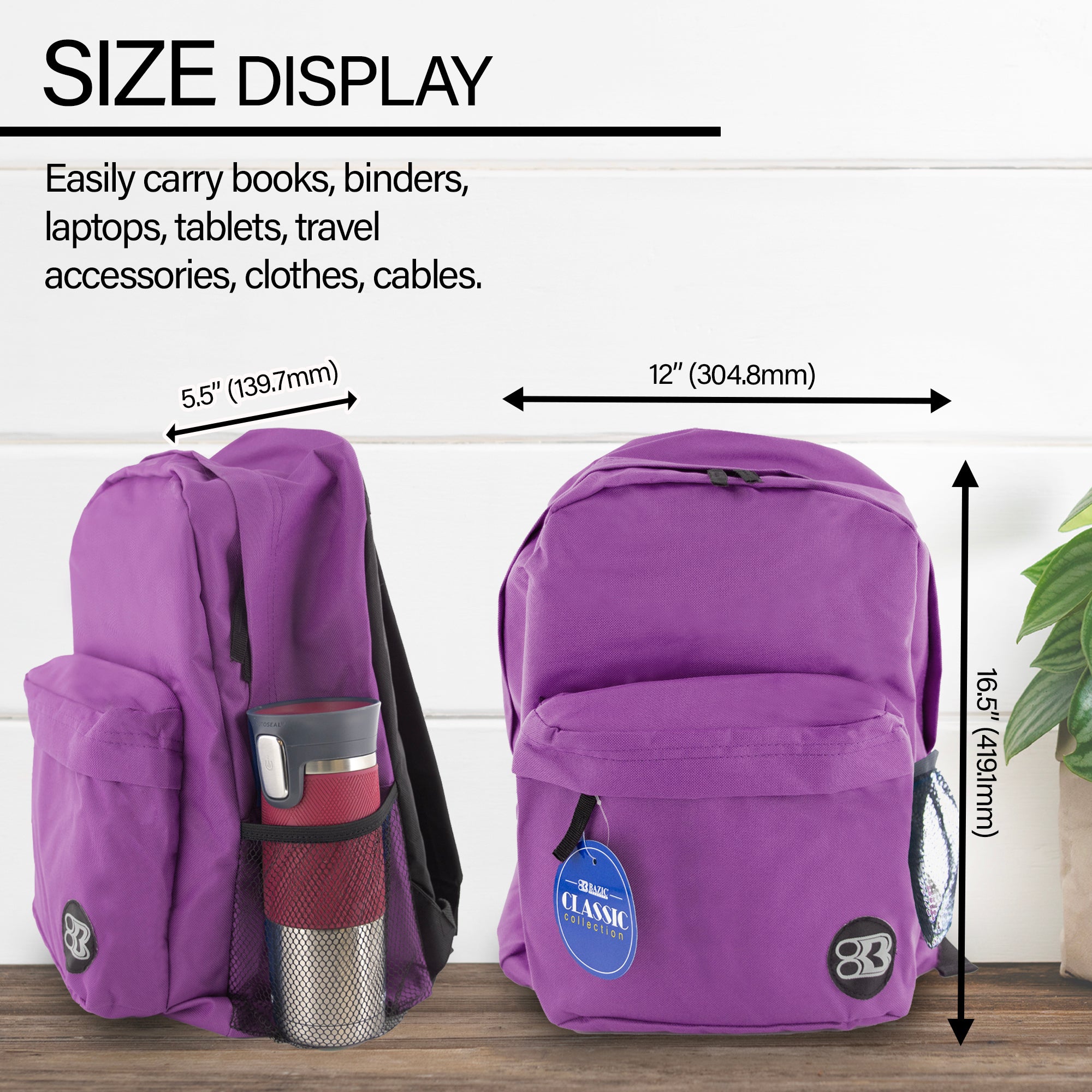 Classic 17&quot; Purple Backpack