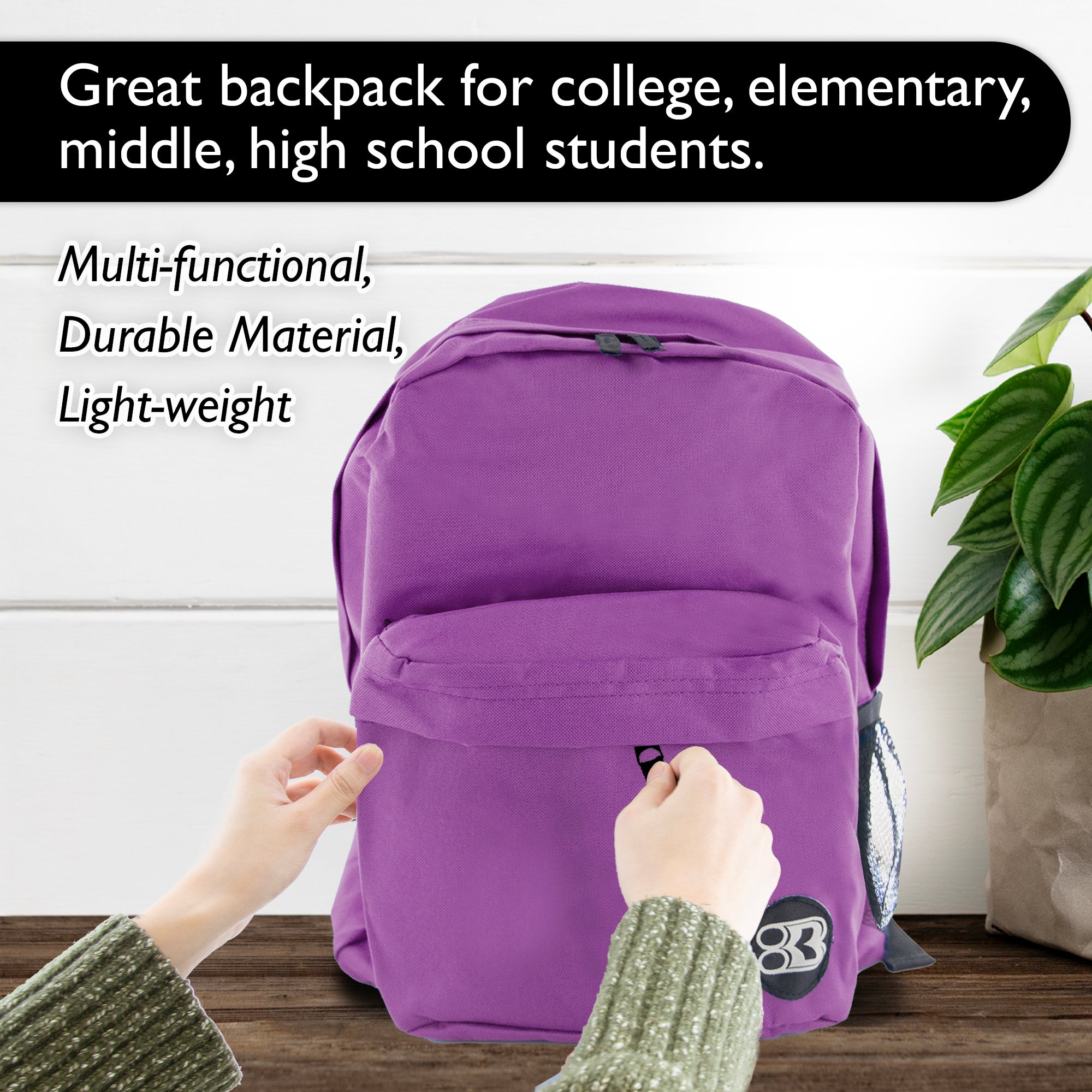 Classic 17&quot; Purple Backpack