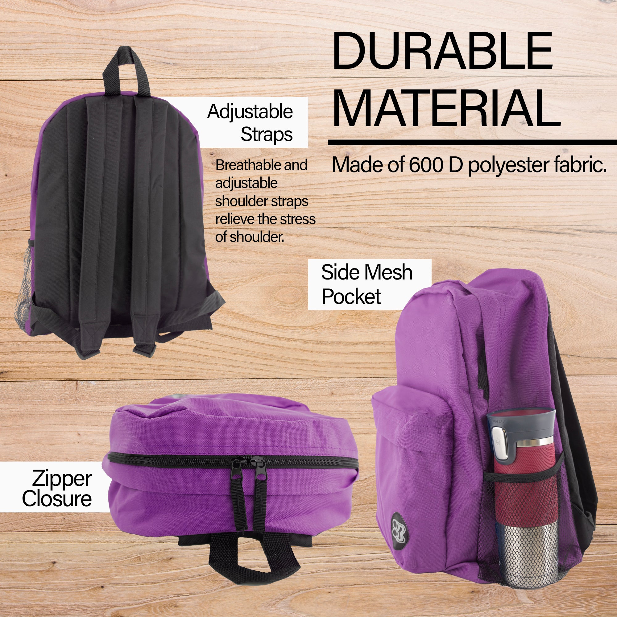 Classic 17&quot; Purple Backpack