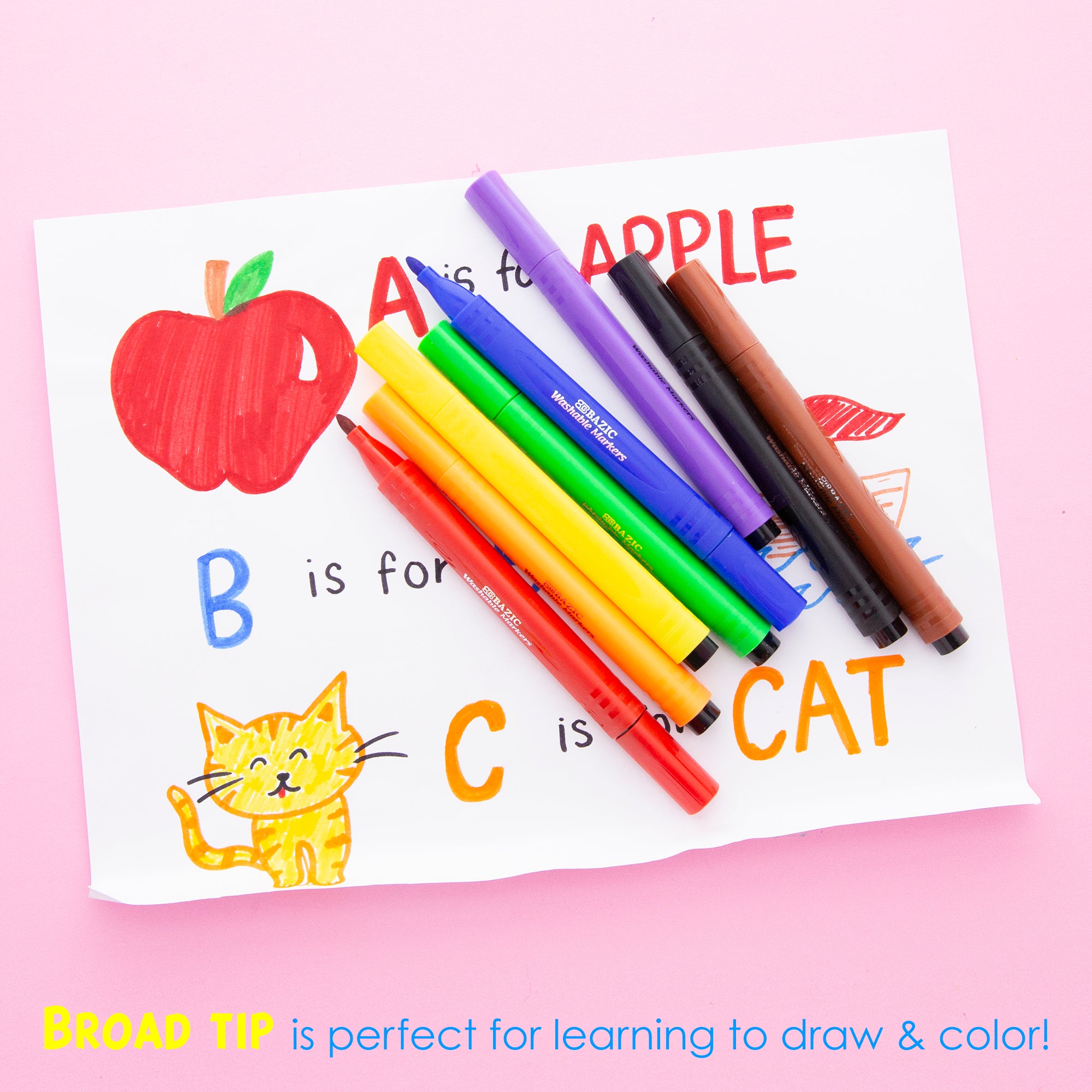 Washable Markers Broad Line Jumbo Triangle 8 Color