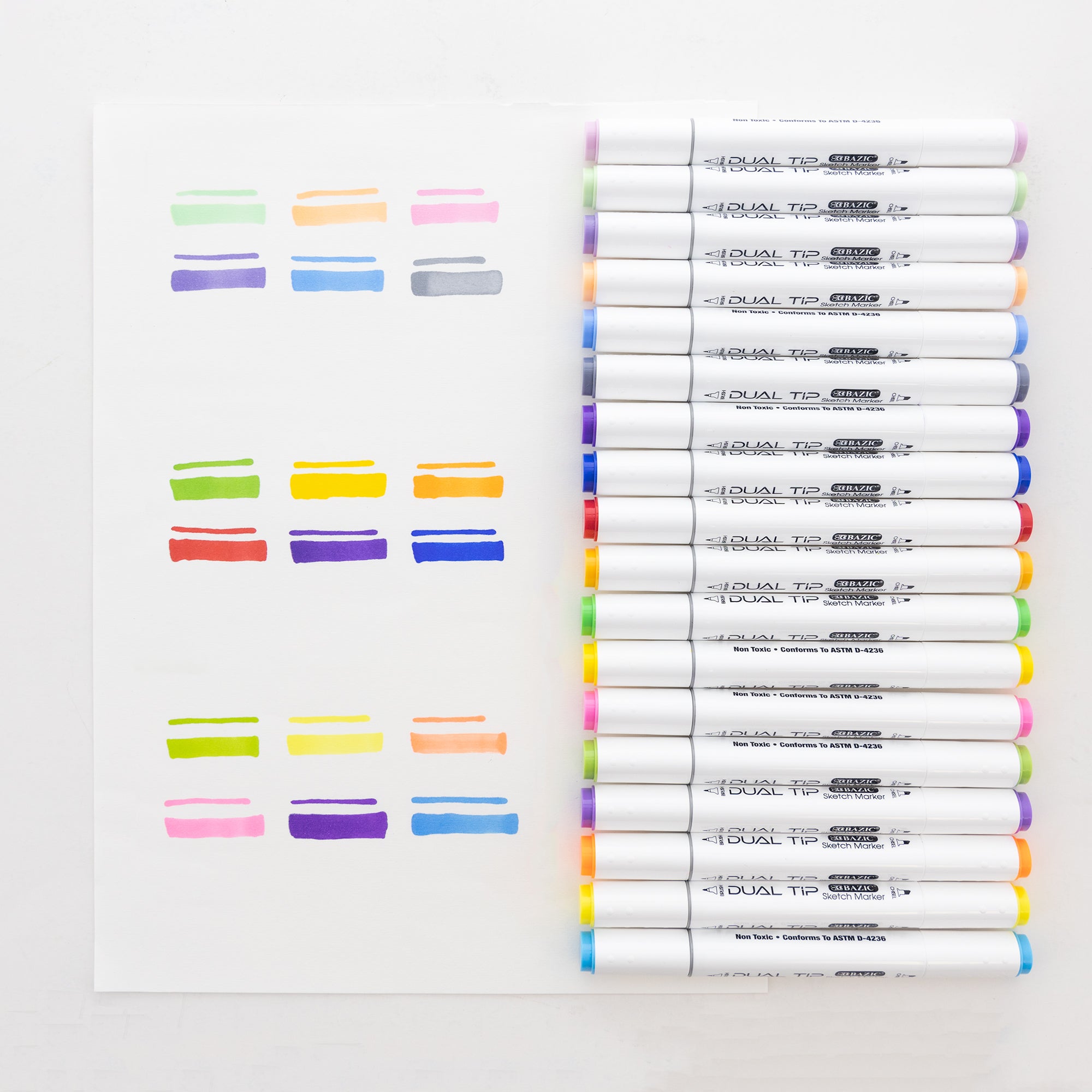 Dual Tip Alcohol-Based Markers 6 Primary Colors