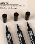 Chisel Tip Desk Style Black Permanent Marker (3/Pack)