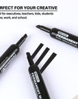 Chisel Tip Desk Style Black Permanent Marker (3/Pack)