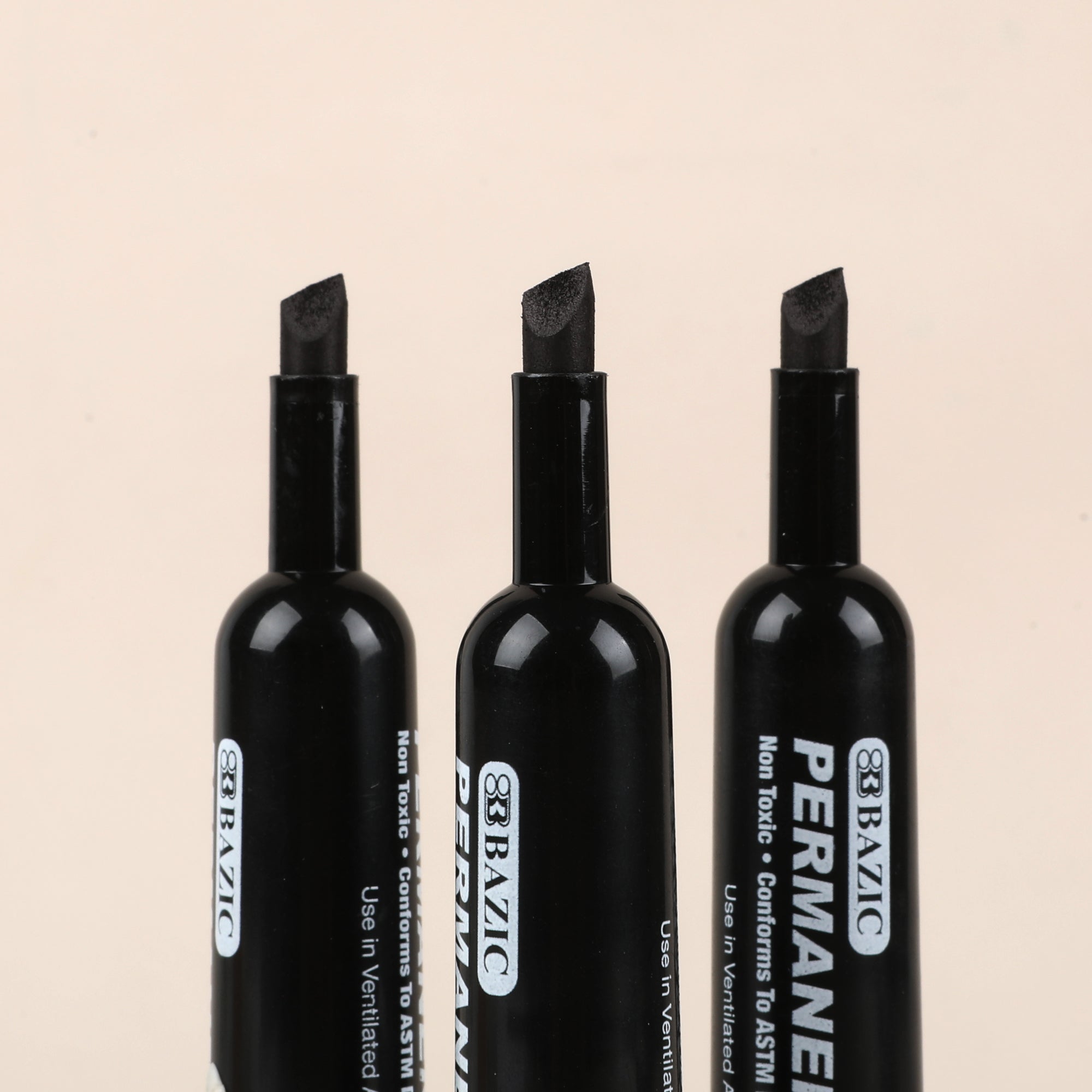 Chisel Tip Desk Style Black Permanent Marker (3/Pack)