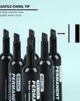 Black Colors Chisel Tip Desk Style Permanent Markers (12/Box)