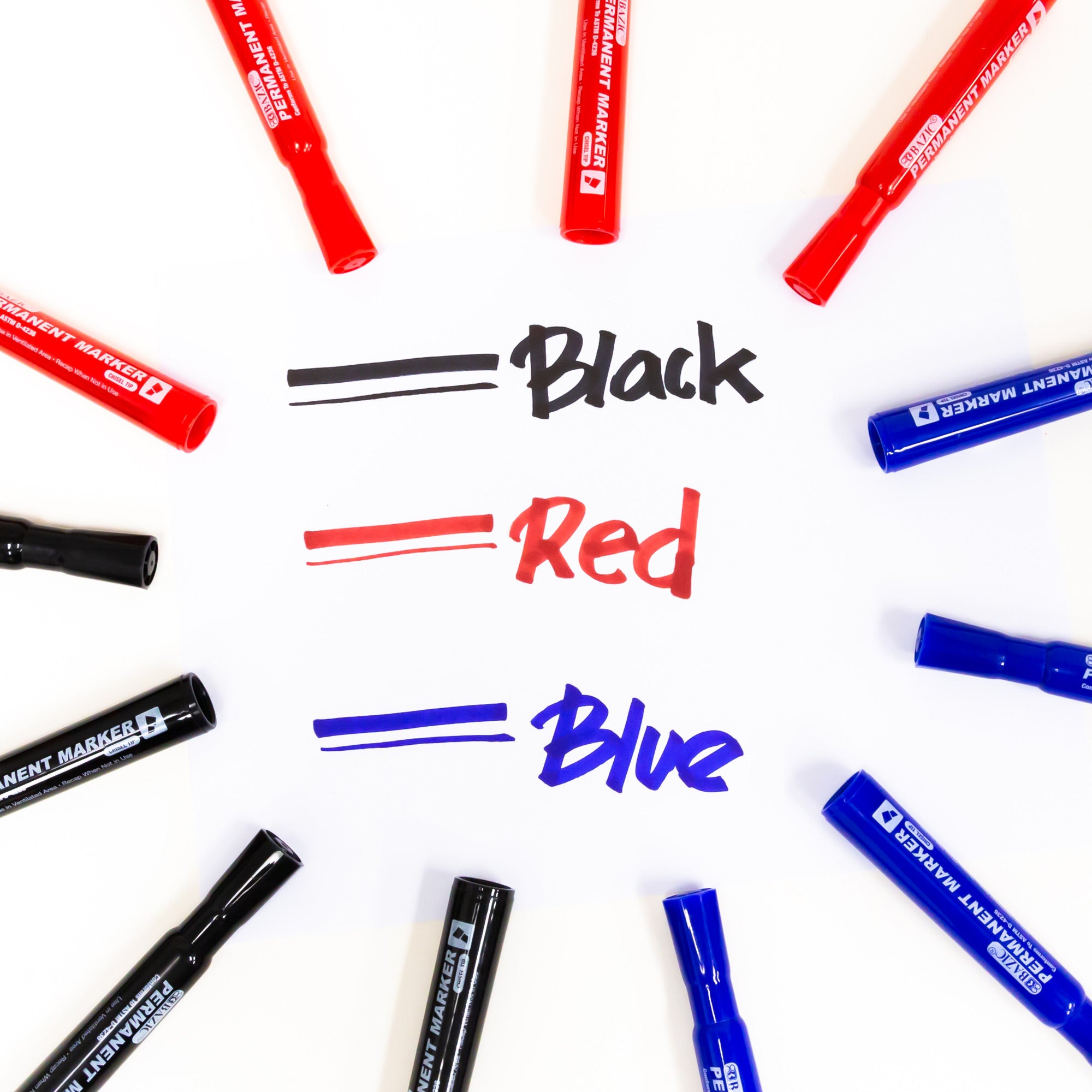 Chisel Tip Desk Style Black Color Permanent Marker (12/Pack)