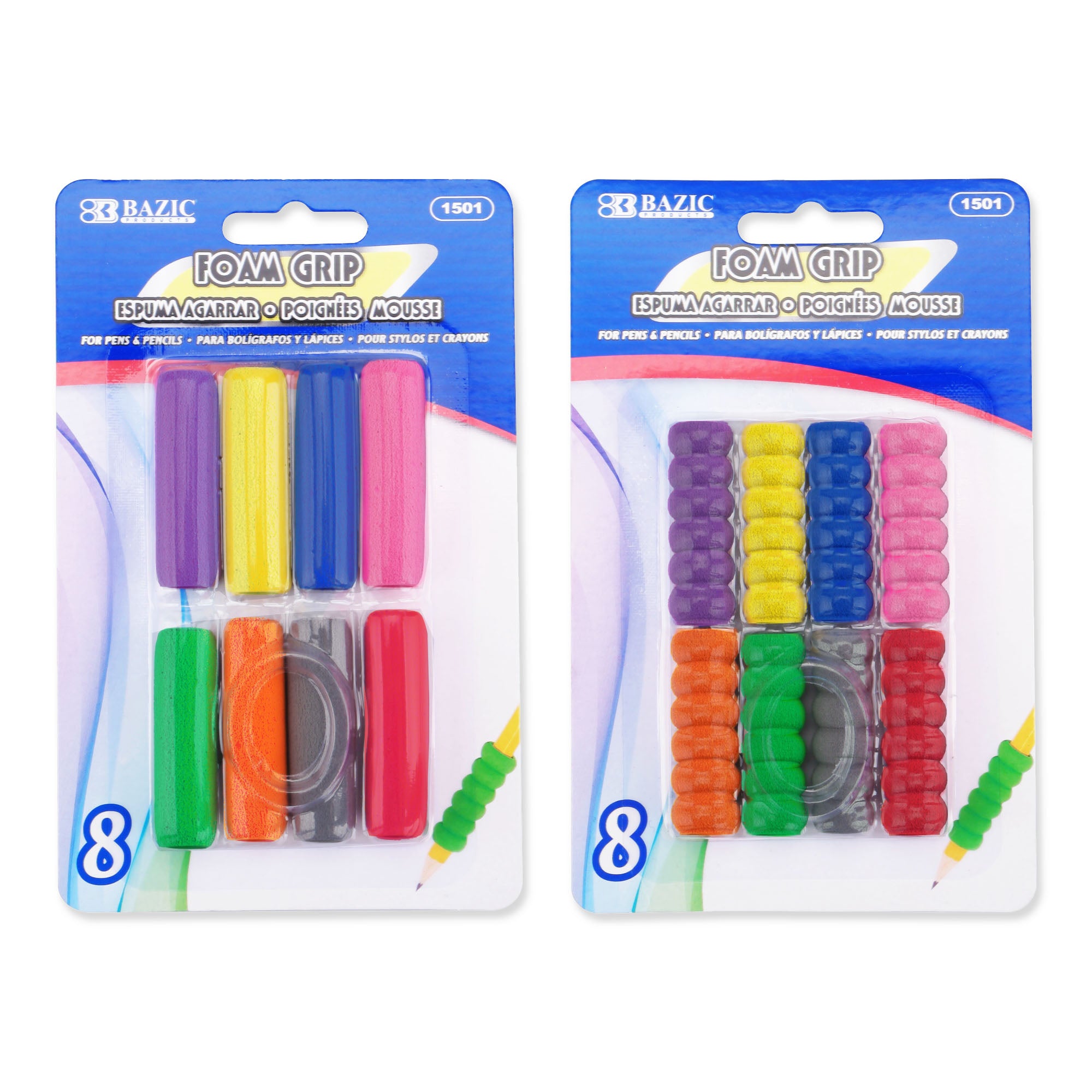 Pen Grip Shape Foam Pencil (8/Pack)