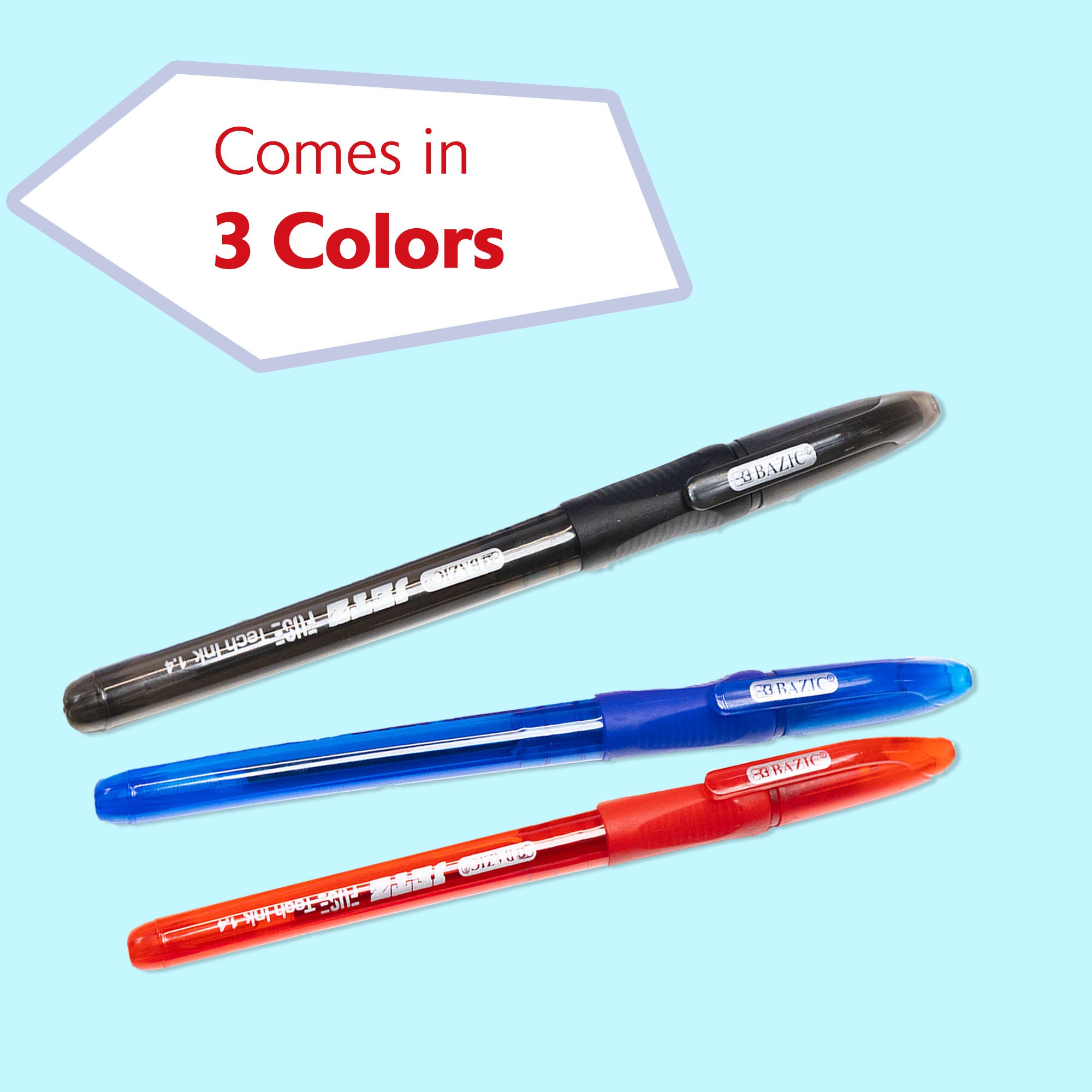 Jetz 1.4 mm Tip Asst. Color FUSE Tech Ink Pen w/ Cushion Grip (5/Pack)