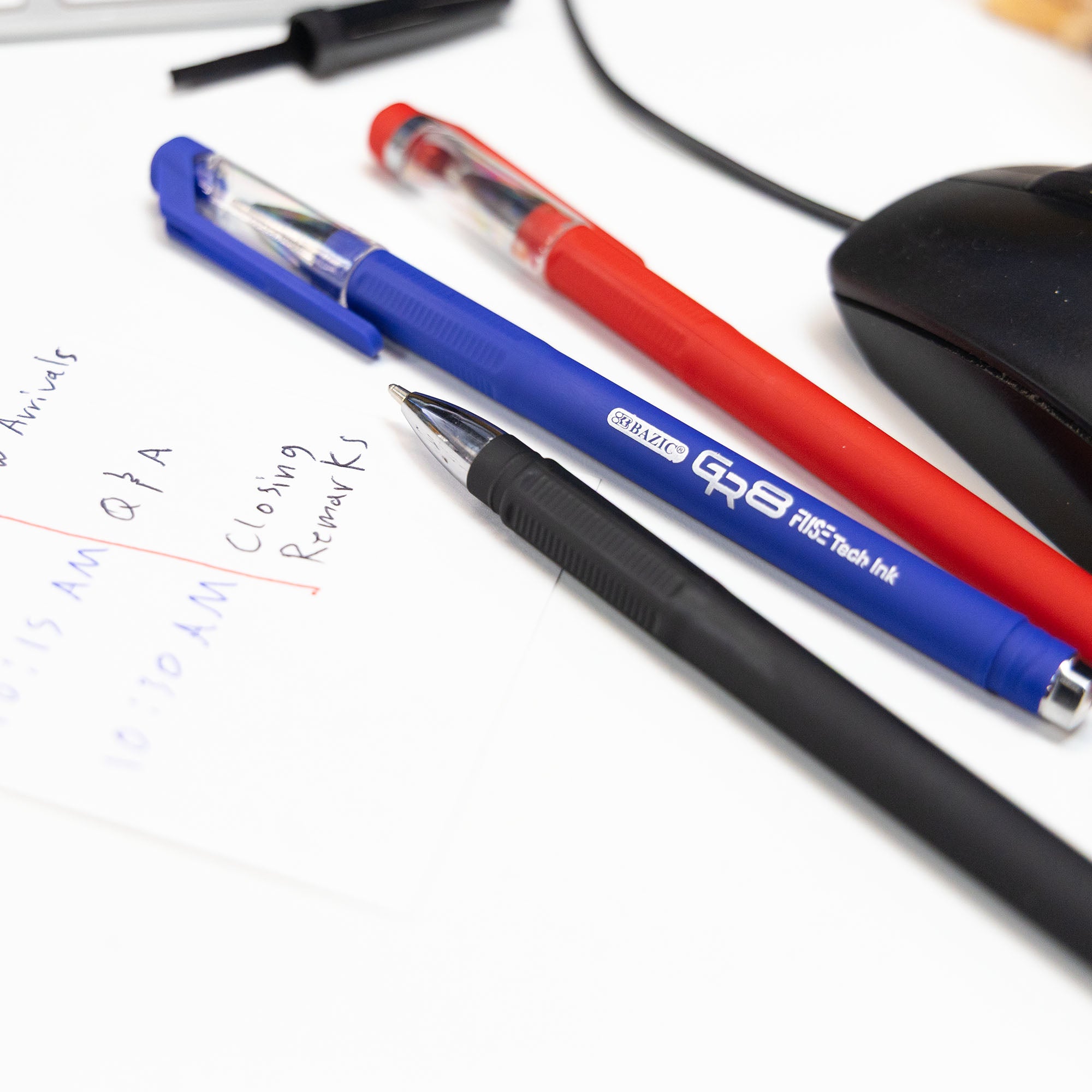 GR8 Asst. Color FUSE Tech Ink Pen w/ Rubberized Barrel (3/Pack)