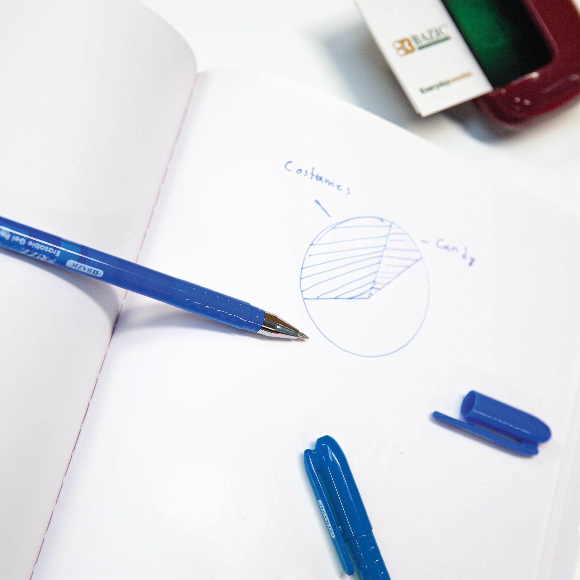 Frizz Blue Erasable Gel Pen (2/Pack)