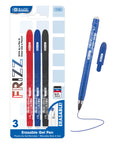 Frizz Assorted Color Erasable Gel Pen (3/Pack)