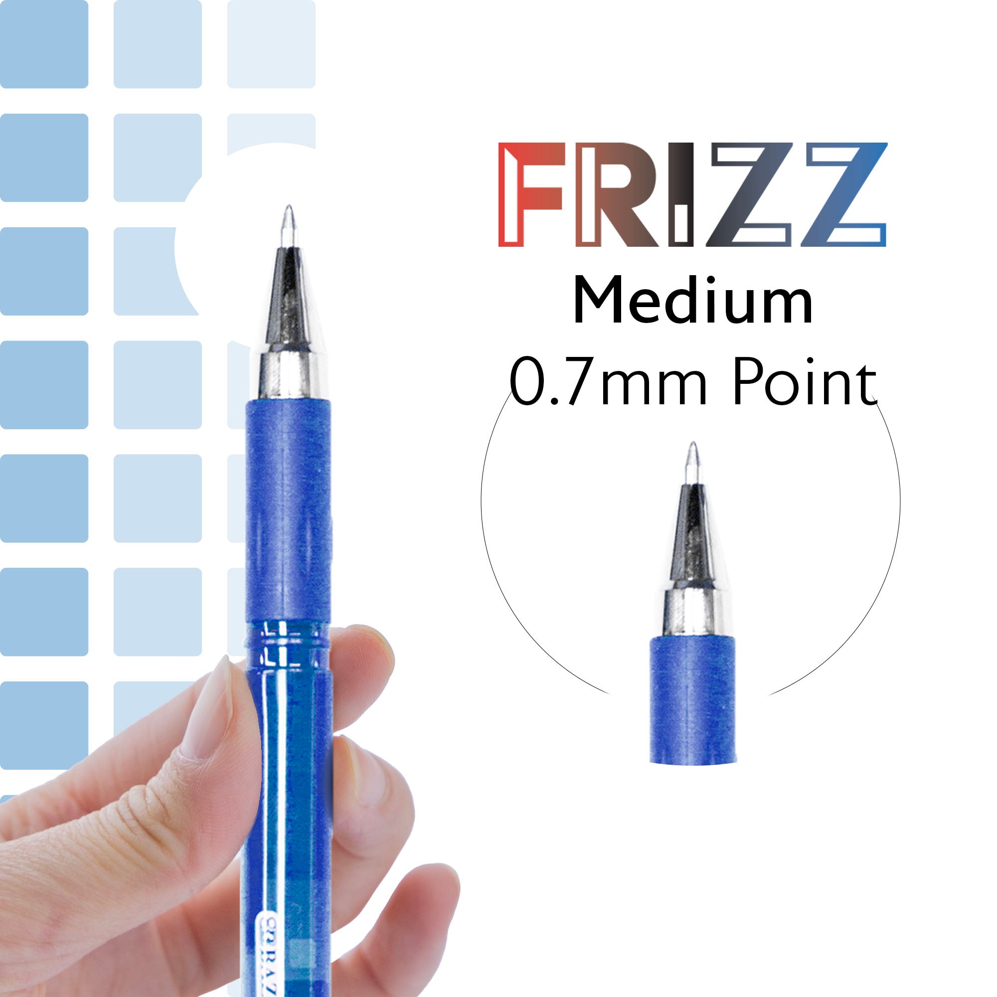 Frizz Blue Erasable Gel Pen with Grip