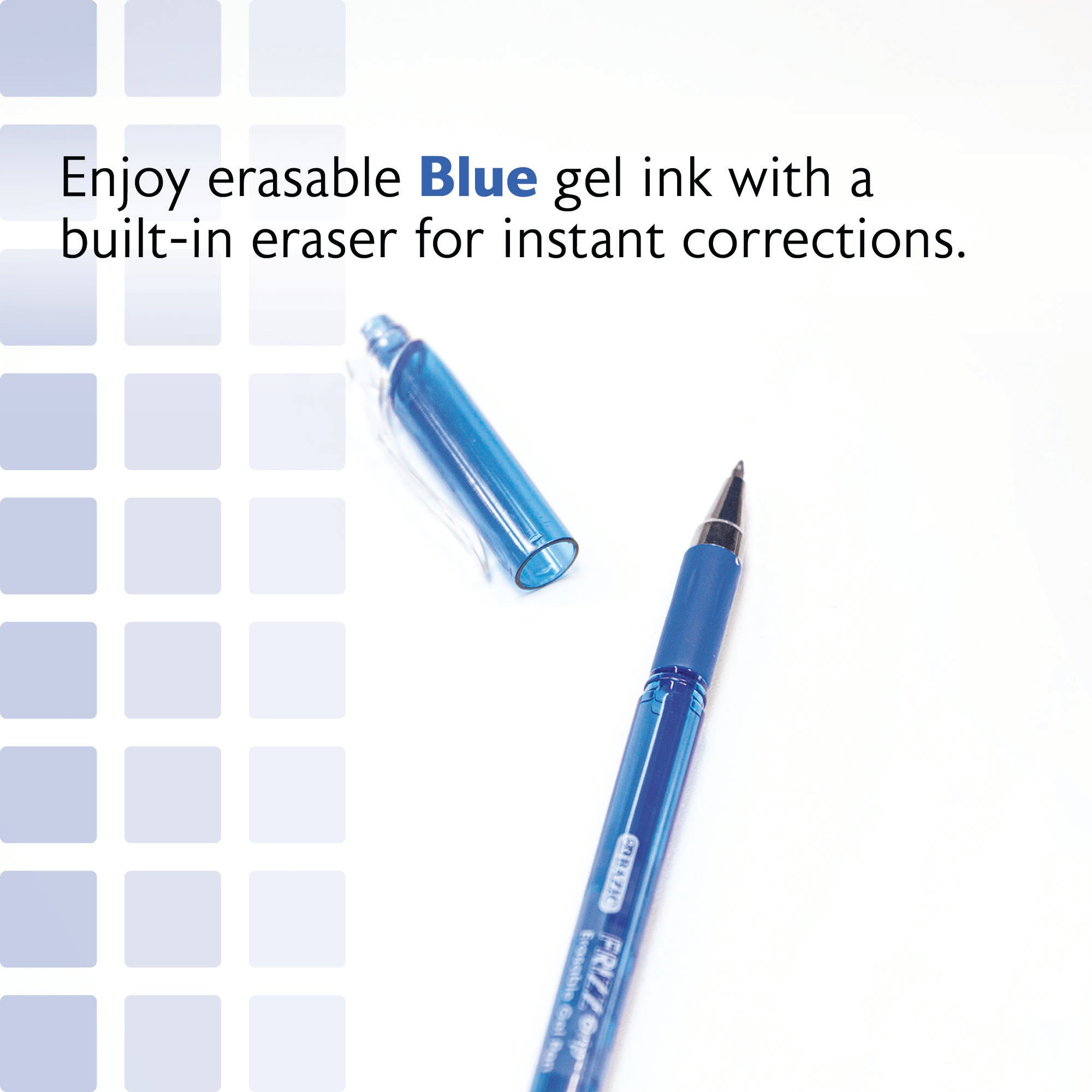 Frizz Blue Erasable Gel Pen with Grip