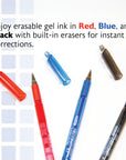 Frizz Assorted Color Erasable Gel Pen with Grip (3/Pack)