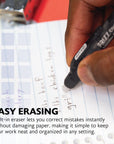 Frizz Black Erasable Gel Retractable Pen with Grip
