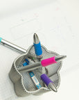 Silver Top 4-Color Pen w/ Cushion Grip (2/Pack)